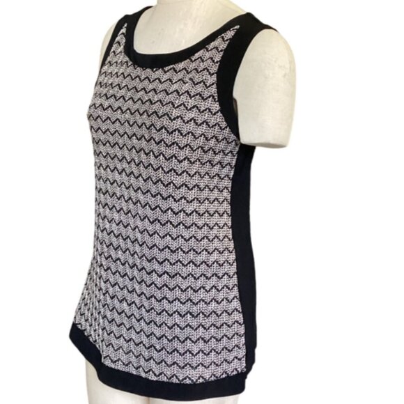 Chico's Travelers Tank Top Chain Mesh Sz 1 (M/8) Black Silver Gold 105M - Picture 4 of 10